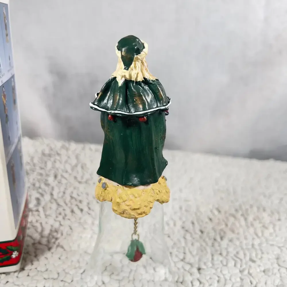 Novelino Christmas Through The Ages Glass Bell Resin Topper 1992 Victorian Santa